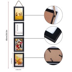 4×6 Collage Picture Frames for Wall Mount Set of 2, 8 4×6-Vertical Black