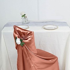 6 Terracotta SATIN UNIVERSAL CHAIR COVER Wedding Banquet Reception Decorations