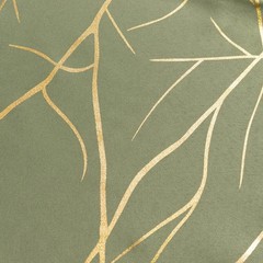 54″x54″ Dusty Green Polyester Square Table Overlay Metallic Geometric Pattern