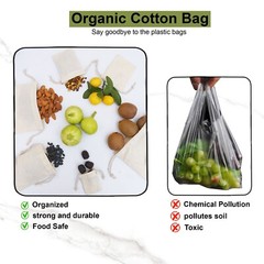 Cotton Double Drawstring Muslin Bags 4″x6″(Natural Color)- SET OF 25
