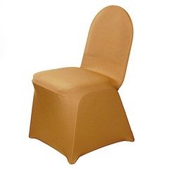 10 Gold Spandex Fitted Banquet Chair Covers Wedding Party Reception Decorations