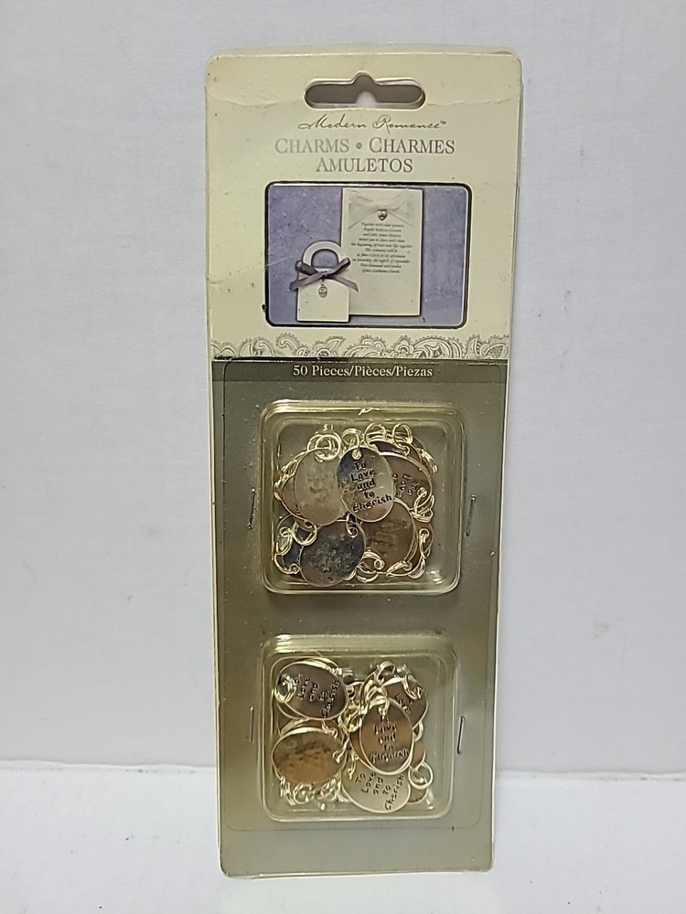 “To Love and To Cherish” Charms 50 Pieces, Silver-toned NIB Wedding Bridesmaids