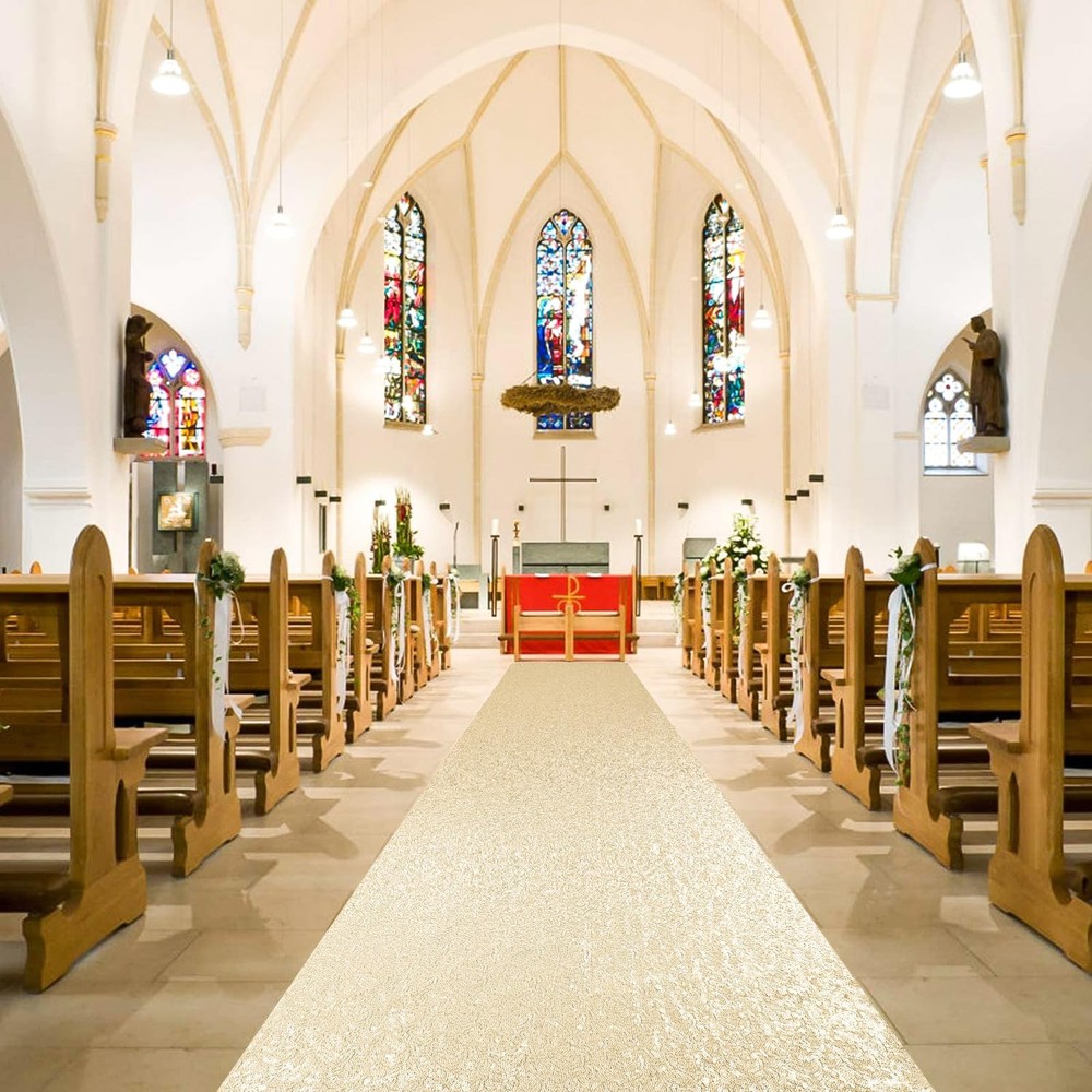 Gold Aisle Runner for Wedding Ceremony 2FTx15FT Sequin Aisle Runner Wedding O…