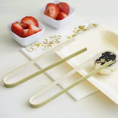 50 NATURAL 6″ long Bamboo Disposable Food Serving Tongs Party Wedding Tableware
