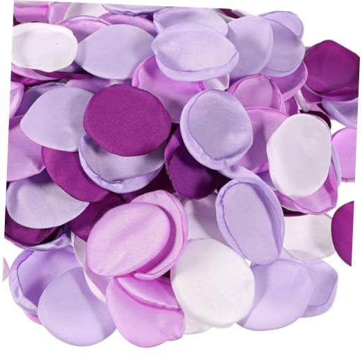 200Pcs Purple White Rose Petals for Wedding Lavender Purple Silk Petals