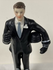 Porcelain Hockey Player Groom Figurine Cake Topper 5 7/8″ / 15cm by Weddingstar
