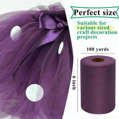 Tulle Fabric Rolls 6 Inch by 100 Yards (300 Feet) Fabric Spool Tulle Ribbon for