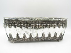 Pottery Barn Madeline Mercury Glass And Metal Centerpiece Vase Silver #3015A