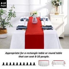 SiinvdaBZX 12 Pcs Red Satin Table Runner 12 x 108 inches Long, Bright Smooth …