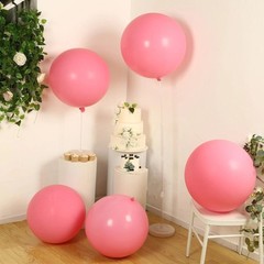 5 PINK 36″ Biodegradable Latex Matte Pastel Balloons Party Wedding Decorations