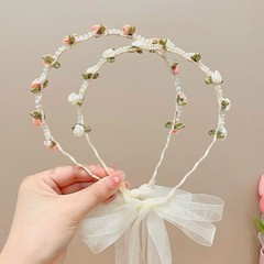 Elegant Pearls Rose Sweet Headwear For Weddings Parties Special Occasion