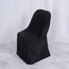 100 BLACK Polyester FOLDING CHAIR COVERS Wedding Party Banquet Event Decorations