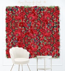 Red Rose Artificial Flower Panels Wedding Party Wall Decor Photo Background W-58