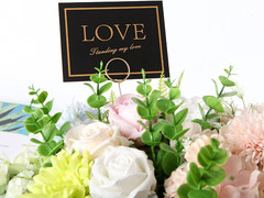 20 Pcs Metal Wire Floral Place Card Holder Pick 13 Inch Gold Photo Clip Memo for