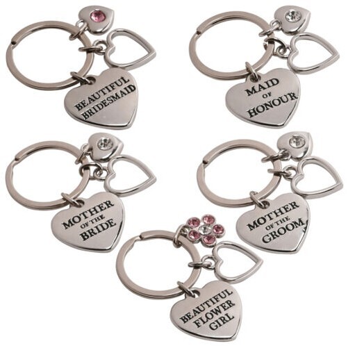 Heart Keyring Wedding Gift – Maid of Honour Mother of Bride / Groom Bridesmaid