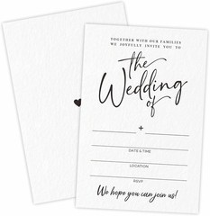 Elegant Double-Sided Wedding Invites – 25 Quality Minimalistic Cards & Envelopes