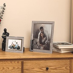 Glass Photo Frame 4×6 5×7 6×8 inch High Definition 5X7 inch Shiny Silver