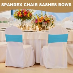 25 Pcs Spandex Chair Sashes Bows with Slider Buckle, Light Coffee