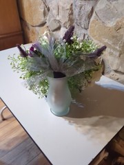 Cascading Bridal Bouquet, 5 Round Bridesmaids Bouquets, 1 Toss Bouquet