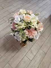 Pink Floral SweetheartTable Gold Centerpieces, Wedding Table Centerpieces