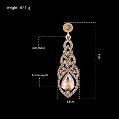 mecresh Women’s Alloy Teardrop Crystal Chandelier Dangle Earrings C-champagne