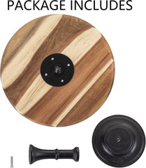 Wooden Cake Stand Wedding: Acacia Wood Cupcake Pedestal Stands round Dessert Ris