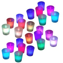 24 LED Votive Candle Multicolor Bath Living Dining Room Home Battery Operated…