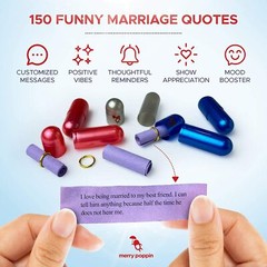 Merry Poppin Funny Marriage Quotes in Pink-Blue-Silver
