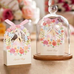 100pcs Favor Ribbon Gift Box Candy Boxes Wedding Boxes Gift Favor Flower Party