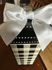 Wedding Nesting Gift card Money Gift Box/ Black and White Plaid Cream