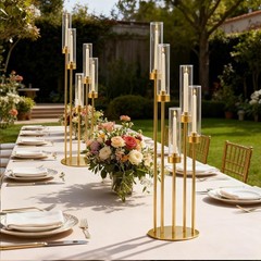 Gold 42in 1 Set Candelabra Centerpiece for Weddings & Events