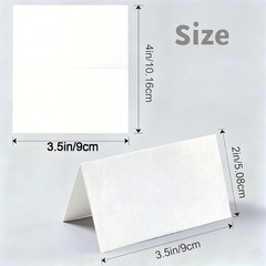 150 Pcs 2 * 3.5 Inch White s for Wedding, Tent Style Blank Table Cards for Buffe