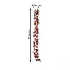 70″ Artificial Fall Maple Leaf Garland Faux Autumn Leaves Party Events Supplies