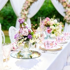 12PCS Round Mirror Centerpieces for Tables Decorations, 10″ Acrylic Mirror Trays