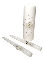 3-Piece Candles Set Wedding Supplies Rhinestone 9″ Unity Pillars & 10″ Tapers
