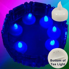 NEW 12 Blue Led Floating Candle Floral Tea Light for Wedding Centerpiece Decor