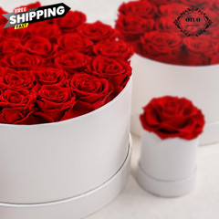 Otuo 27 Piece Preserved Roses in a Box – Forever Flowers for 27 Roses, Red