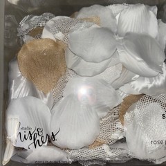 New~Studio HIS & HERS White & Beige Rose Petals 300 Count Rustic Lot Of 2