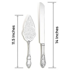 Silver Wedding Cake Serving Set Elegant Cutting Knife Server Party Event Use