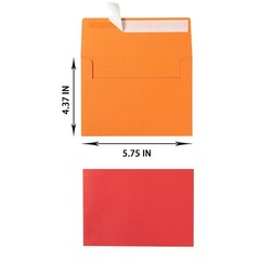 100 Pack A2 Colorful Invitation Envelopes A2(4.37 x 5.75 Inches),