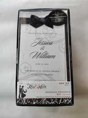 His And Hers 50 Count Varnished Layers With Ribbon, Wedding Programs