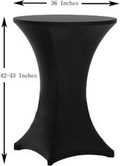Tina’s 2 Pack 36×43 Inch Highboy Spandex Cocktail Table Covers Black, Cocktai…