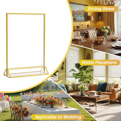 4X6 Gold Acrylic Sign Holder 12 Pack, Wedding Gold Table Number Holders, Double