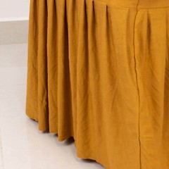 GOLD Ruffle Pleated Skirt Fitted Spandex Banquet CHAIR COVER Party Decorations