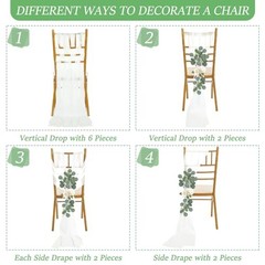 24 Set Wedding Aisle Chair Decorations for Wedding Ceremony Round Eucalyptus