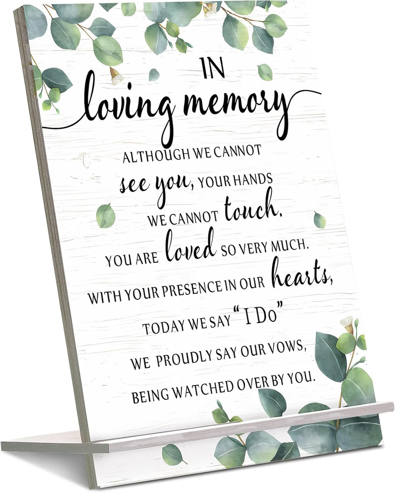 Chunful in Loving Memory Wedding Sign Acrylic Memorial Table Sign for Wedding Wo