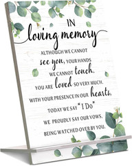 Chunful in Loving Memory Wedding Sign Acrylic Memorial Table Sign for Wedding Wo