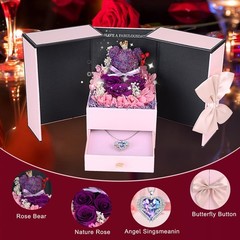 Suturun Preserved Real Roses for Her,Eternal Rose with Purple