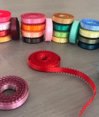 Roll-up 3/8″ PICOT Feathered DOUBLE FACE SATIN POLYESTER Ribbon CHOOSE YARDS