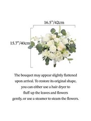 Rinlong 16.5 Inch Wedding Bouquets for Bride White Sage Green Bridal Bouquet …